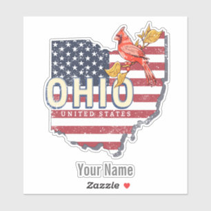 Adesivo Estado de Ohio Estados Unidos - Retro Map Vintage