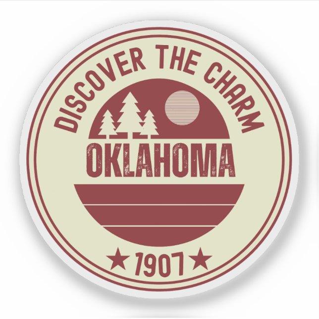 Adesivo Estado de Oklahoma Sooners - OK Ideia de Presente (Frente)
