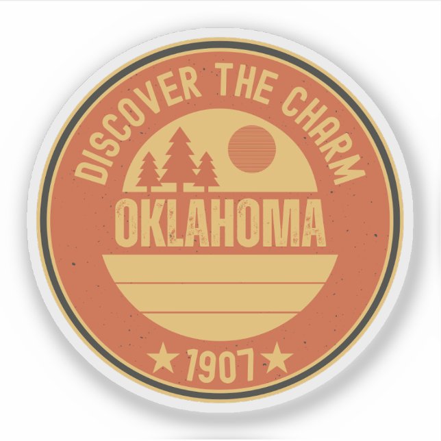 Adesivo Estado de Oklahoma Sooners - OK Ideia de Presente (Frente)