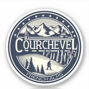 Adesivo Estância de esqui Courchevel nos presentes dos Alp