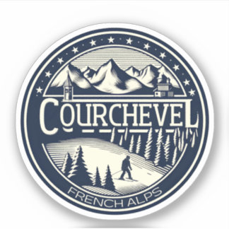 Adesivo Estância de esqui Courchevel nos presentes dos Alp