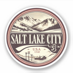 Adesivo Estâncias de esqui da Cidade do Lago Salgado Utah