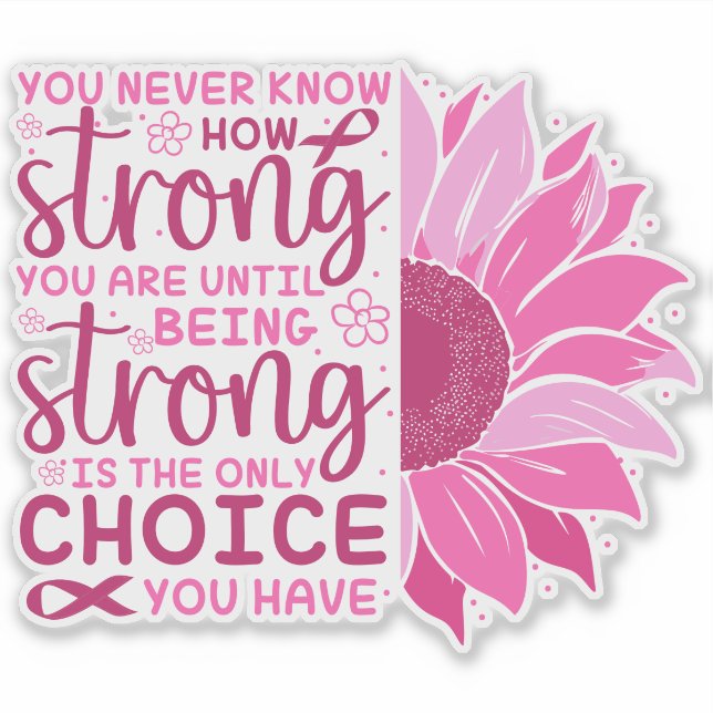 Adesivo Estar Forte Suporte à Consciência do Cancer da Mam (Frente)