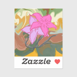 Adesivo Este design de arte floral abstrato combina suave