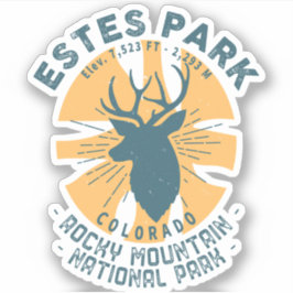 Adesivo Estes Park Colorado - Montanhas da Vintage Retro