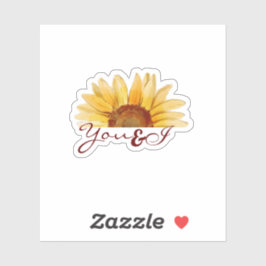 Adesivo Estética de tendências de girassol ''Você e I''