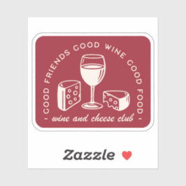 Adesivo Estética do amante do vinho tinto e do queijo