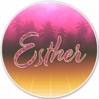 Adesivo Esther Vorname Name golden pink Aufkleber Sticker