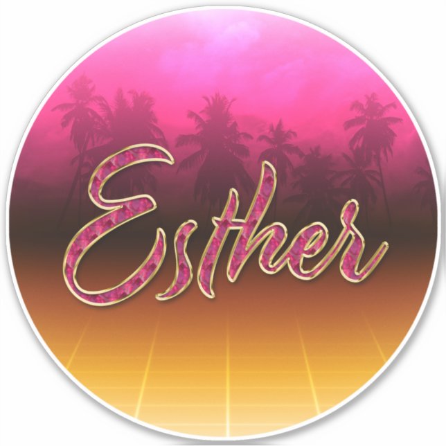 Adesivo Esther Vorname Name golden pink Aufkleber Sticker (Frente)