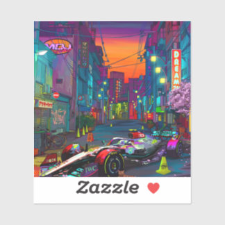 Adesivo Estilo de animação de corrida-1