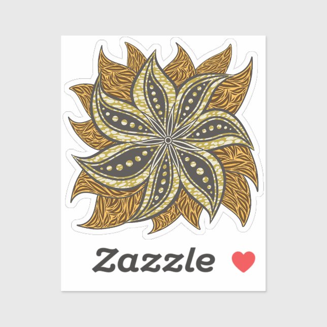 Adesivo Estilo de Batik Floral Abstrato africano (Folha)