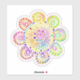 Adesivo Estilo de Boho de Aquarela Grande Girassol