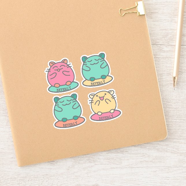 Adesivo Estilo Kawaii Bonito Hamsters Personalizados (Notebook)