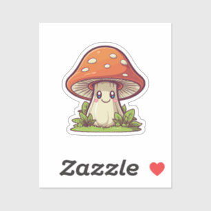 Adesivo Estilo kawaii fofo, coleta de cogumelos
