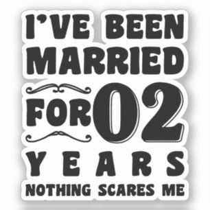 Adesivo Estou Casado há 2 Anos Festa de Casamento Divertid