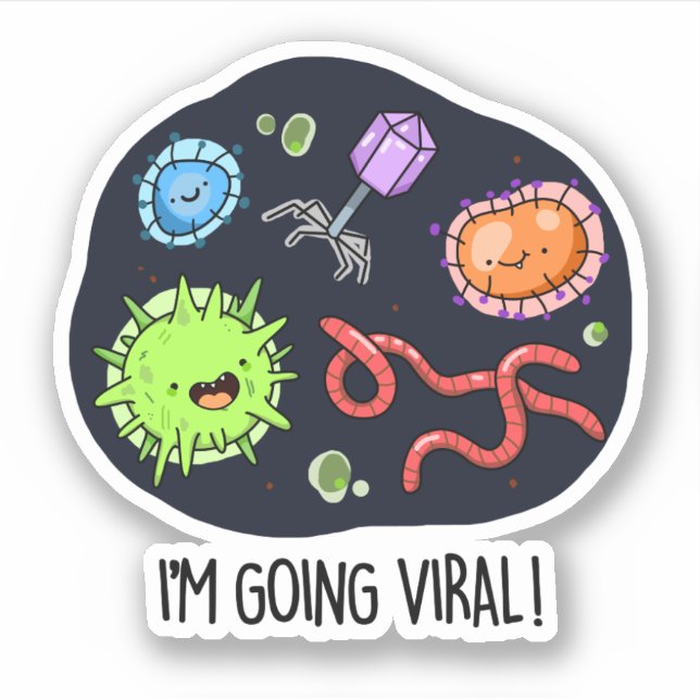 Adesivo Estou indo ao Viral Funny Virus Pun (Frente)