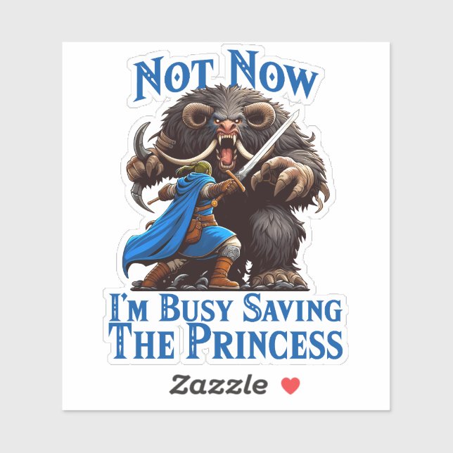Adesivo Estou ocupado salvando a princesa (Folha)