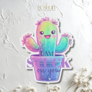 Adesivo Estou preso em você Design de Suculento Cactus