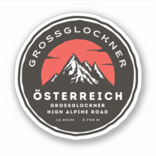 Adesivo Estrada Alpina Grossglockner Alpes austríacos moto