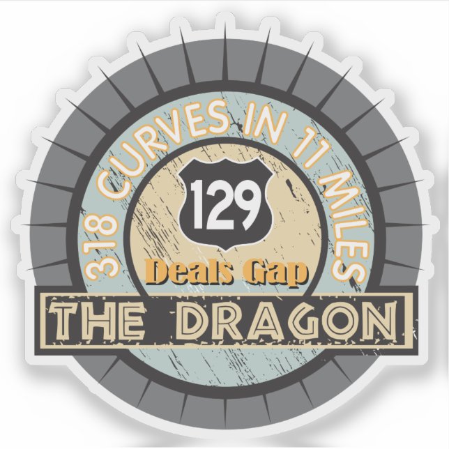 Adesivo Estrada de Motocicleta O Dragão em Negociações (Frente)