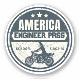 Adesivo Estrada Engineer Pass viagem de moto colorida