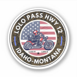 Adesivo estrada Lolo pass Oregon viagem de moto