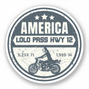 Adesivo estrada Lolo pass viagem de moto Oregon