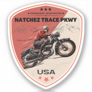 Adesivo estrada natchez trace Mississippi Tennessee motoci