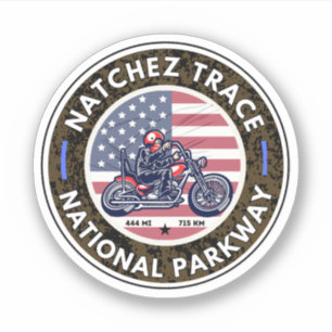 Adesivo estrada natchez trace Mississippi Tennessee motoci