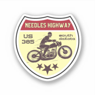 Adesivo estrada needles viagem de moto pela estrada da Dak