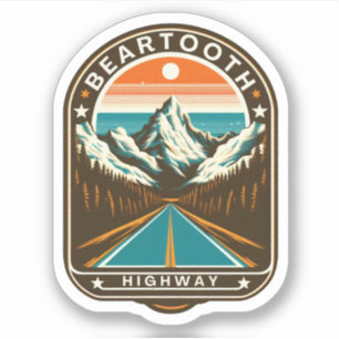 Adesivo estrada vintage Beartooth Highway us 212 montana