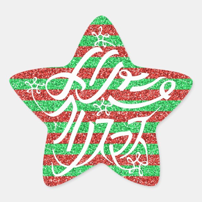 ADESIVO ESTRELA 星形メリークリスマスのタイポグラフィーと他8言語 (Frente)