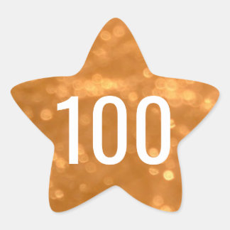 Adesivo Estrela 100 - Números - Ouro Star Sticker
