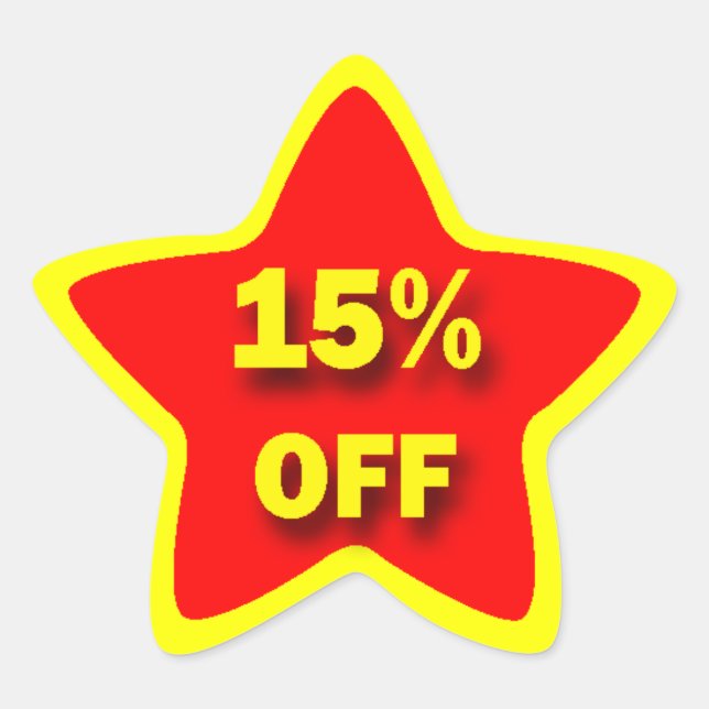 Adesivo Estrela 15% OFF-Star Stickers (Frente)