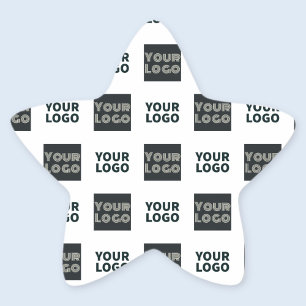 Adesivo Estrela 2 Logotipos Simples Logotipo Repetitivo Branco