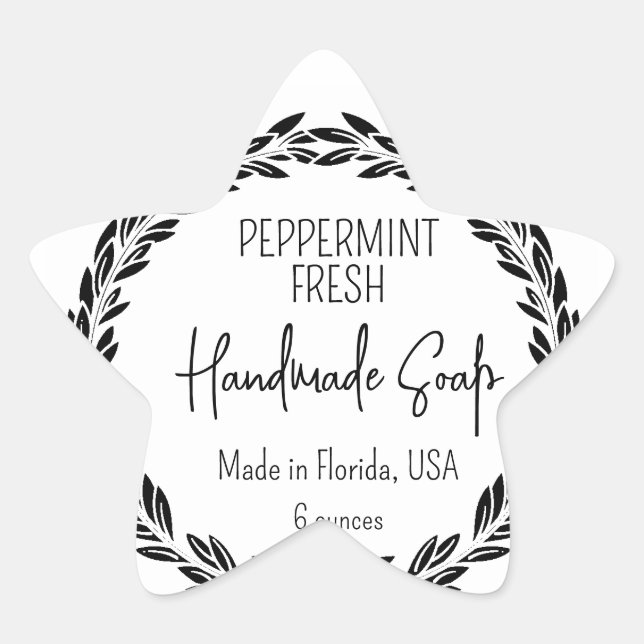 Adesivo Estrela 3 Designs Custom Modern Leaf Border Waterproof (Frente)