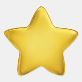 Adesivo Estrela 3D Cute Amarelo Jelly Prêmio Medalha Estrela