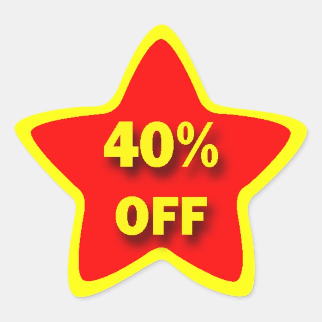 Adesivo Estrela 40% OFF-Star Stickers (Frente)