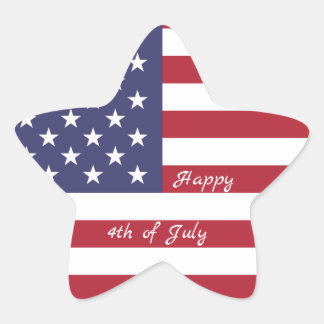 Adesivo Estrela 4 de julho American Flag Heart Flag Fireworks
