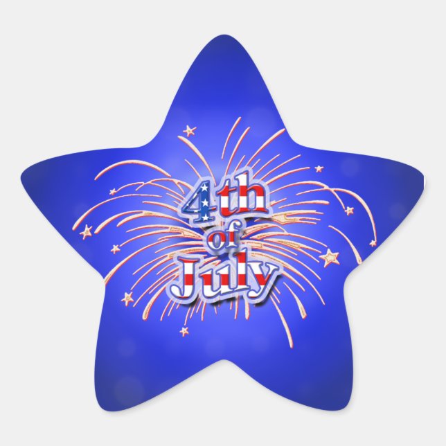 Adesivo Estrela 4 de julho Fireworks Star Sticker (Frente)