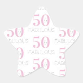 Adesivo Estrela 50º aniversário 50 e fabuloso padrão rosa