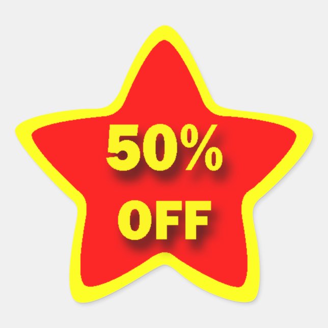 Adesivo Estrela 50% OFF Star Stickers (Frente)