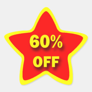 Adesivo Estrela 60% OFF Star Stickers