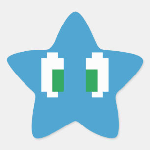 Adesivo Estrela 8 olhos verdes de Manga do pixel do bocado