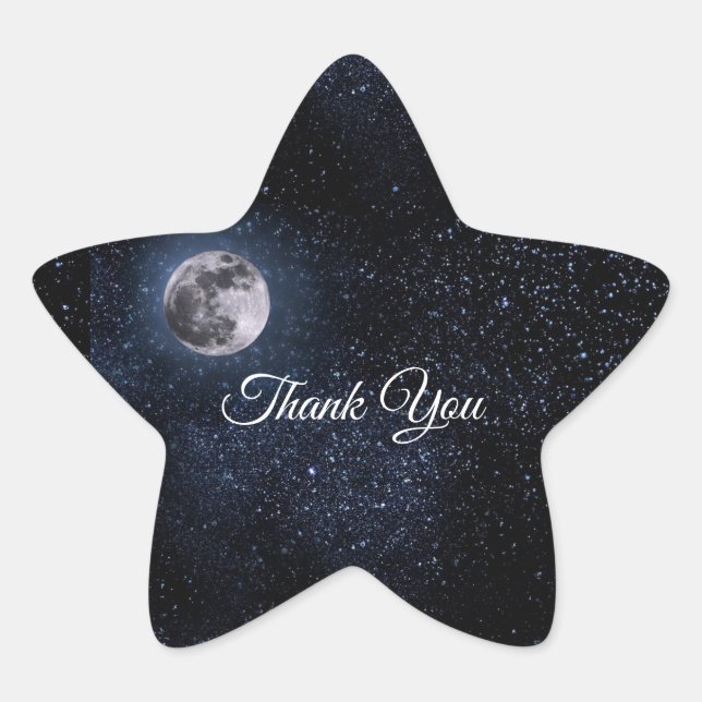 Adesivo Estrela A Astrologia da Lua Cheia Stars Celestial Azul Bra (Frente)