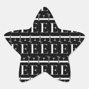 Adesivo Estrela A letra inicial E do monograma, escolhe a cor do
