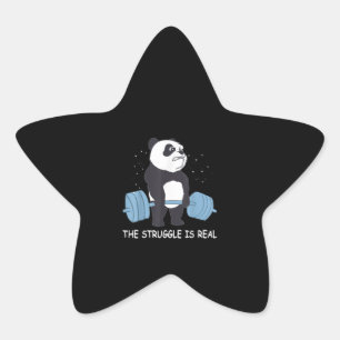 Adesivo Estrela A Luta De Panda É Um Grande Giro Engraçado.