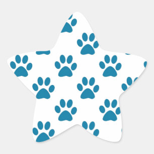 Adesivo Estrela A pata azul do filhote de cachorro imprime o teste