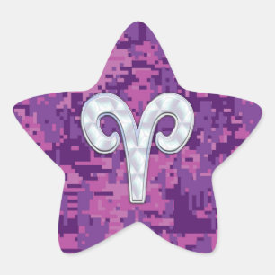 Adesivo Estrela A pérola gosta do símbolo do Aries em Digitas