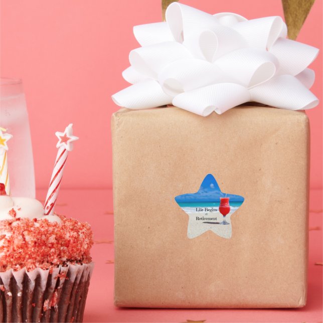 Adesivo Estrela A vida começa na aposentadoria, (Festa)